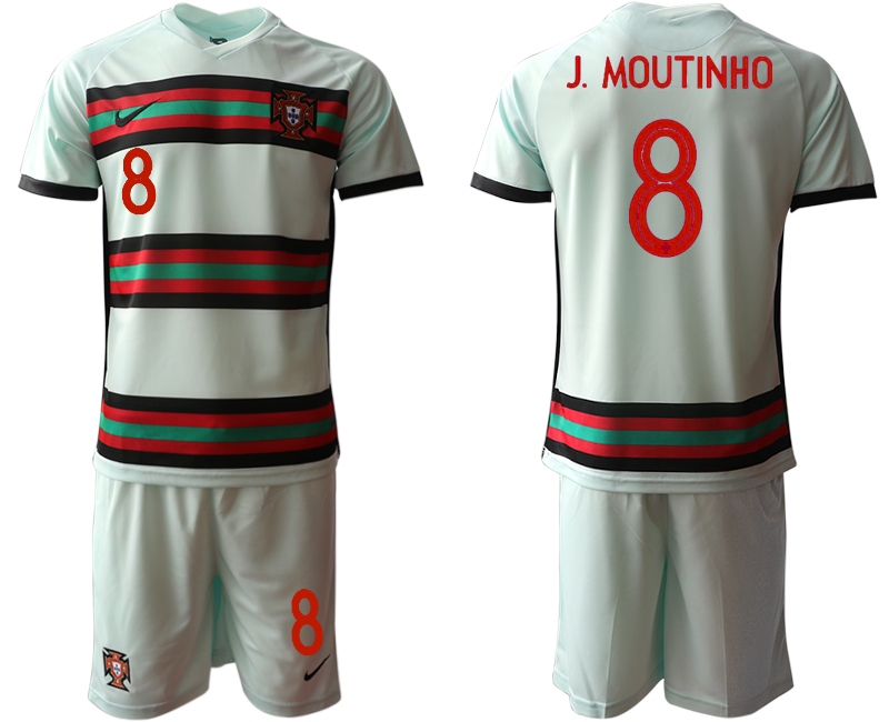 Men 2021 European Cup Portugal away grey #8 Soccer Jersey1->portugal jersey->Soccer Country Jersey